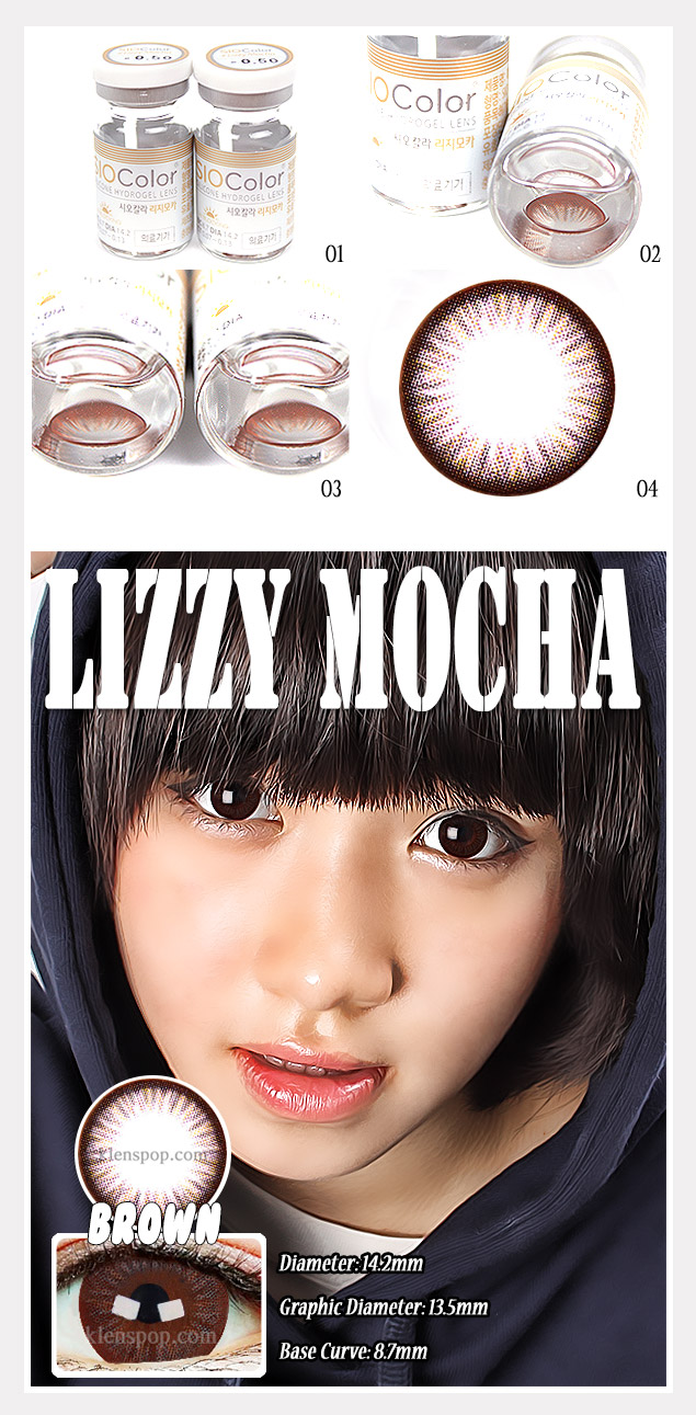 Description image of Sio Color Lizzy Mocha Choco (2pcs) 6 Months Prescription Colored Contacts